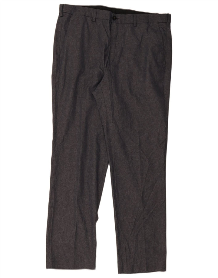 Marks & Spencer Pantalón chino recto para hombre W36 L30 Poliéster gris