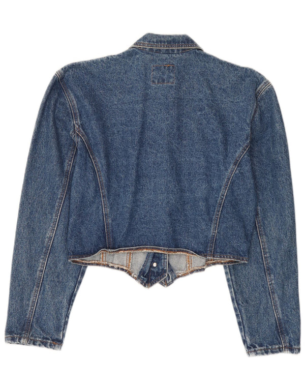 Doringo Chaqueta vaquera corta para mujer UK 10 Small Blue Cotton