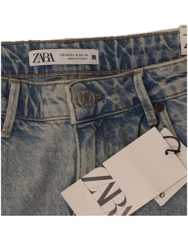 ZARA Mujer Shorts Denim Desgastados EU 40 Medium W30 Algodón Azul