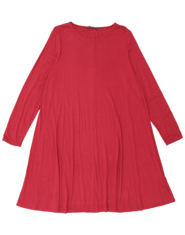 Marks & Spencer Vestido tipo camiseta de manga larga para mujer UK 46 Large Borgoña