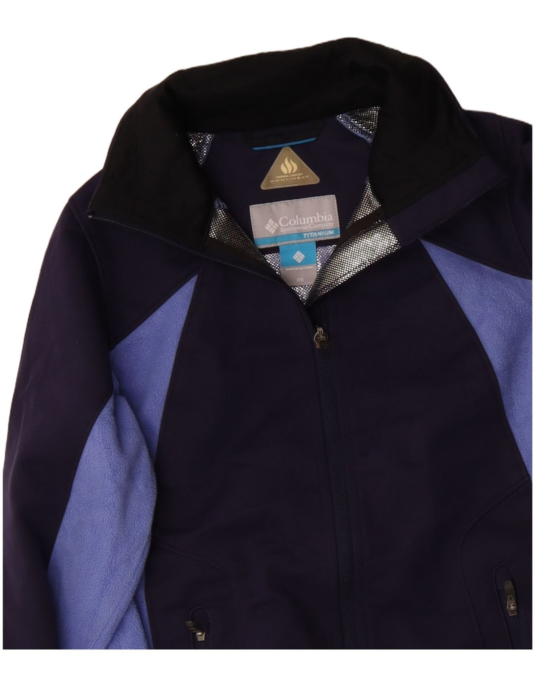 COLUMBIA Chaqueta polar Omni-Heat para mujer UK 6 XS Azul marino Colorblock