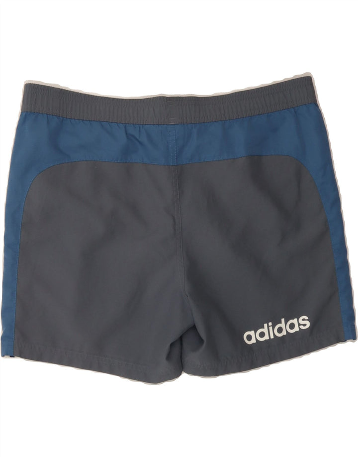 ADIDAS Mens Graphic Swimming Shorts Small  Grey Colourblock Polyester Vintage Adidas and Second-Hand Adidas from Messina Hembry 