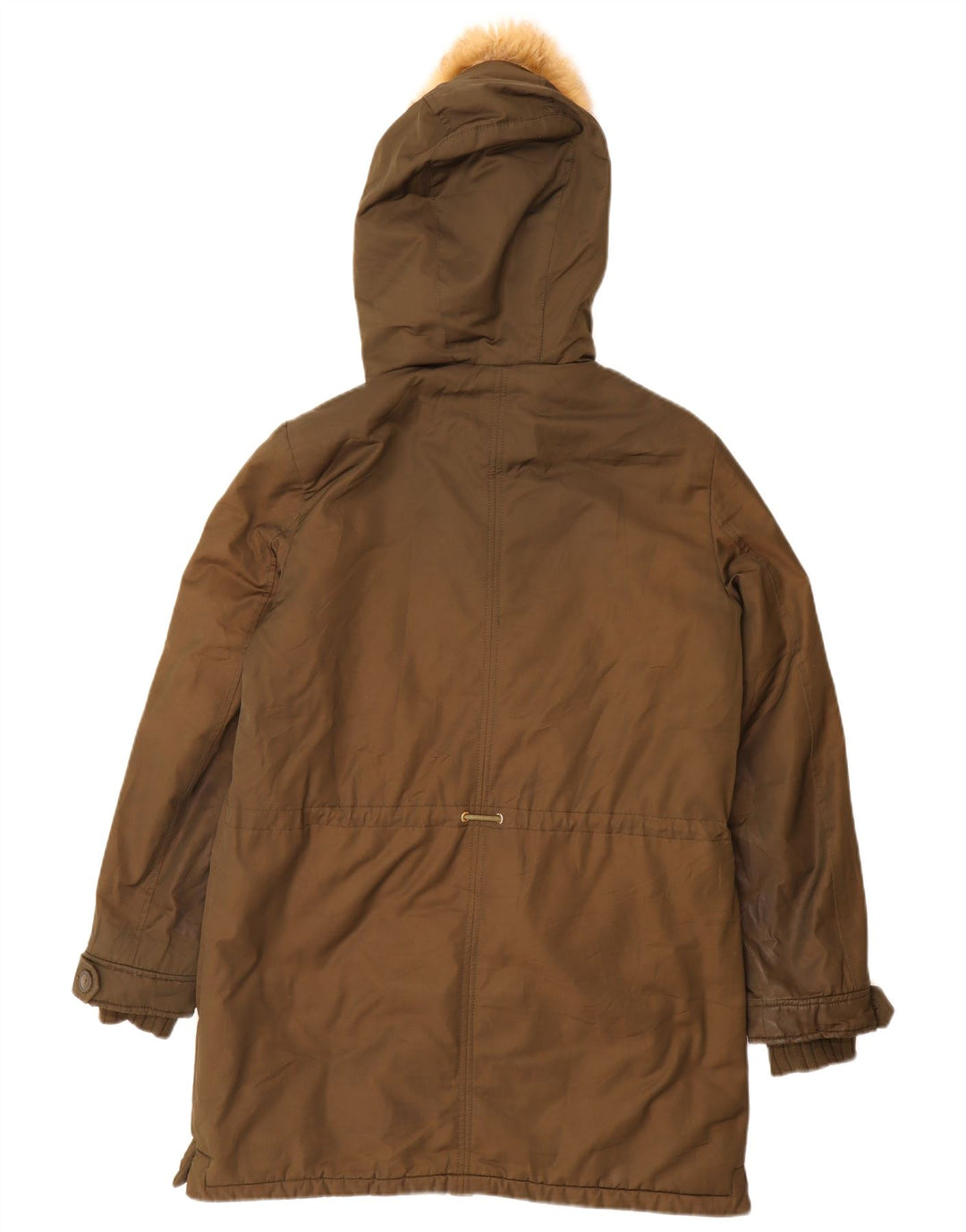 Zara Mujer Trafaluc Parka Con Capucha Chaqueta UK 44 Poliéster Caqui Mediano
