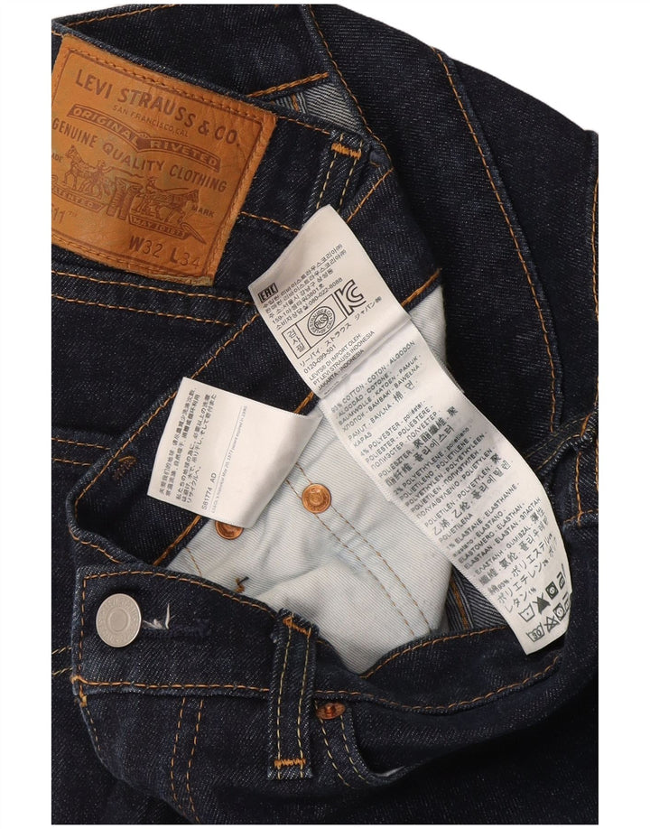Levi's Hombre 511 Slim Jeans W32 L34 Algodón Azul Marino