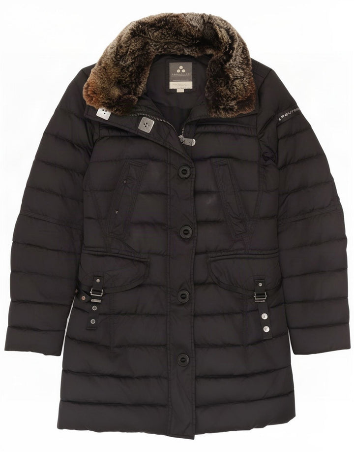 PEUTEREY Abrigo acolchado con capucha para hombre IT 42 Medium Black
