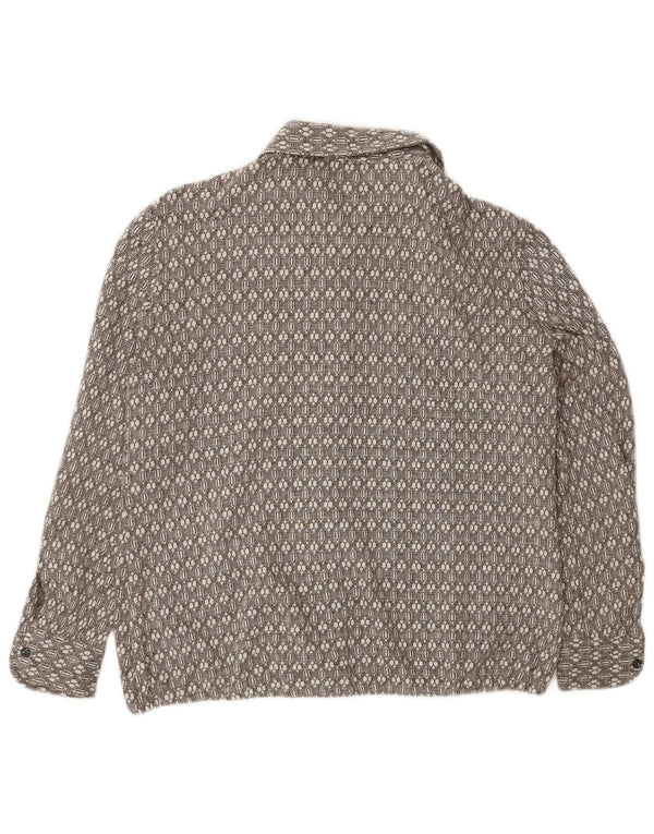 Camber Camisa de franela para mujer UK 46 Large Brown Geométrico