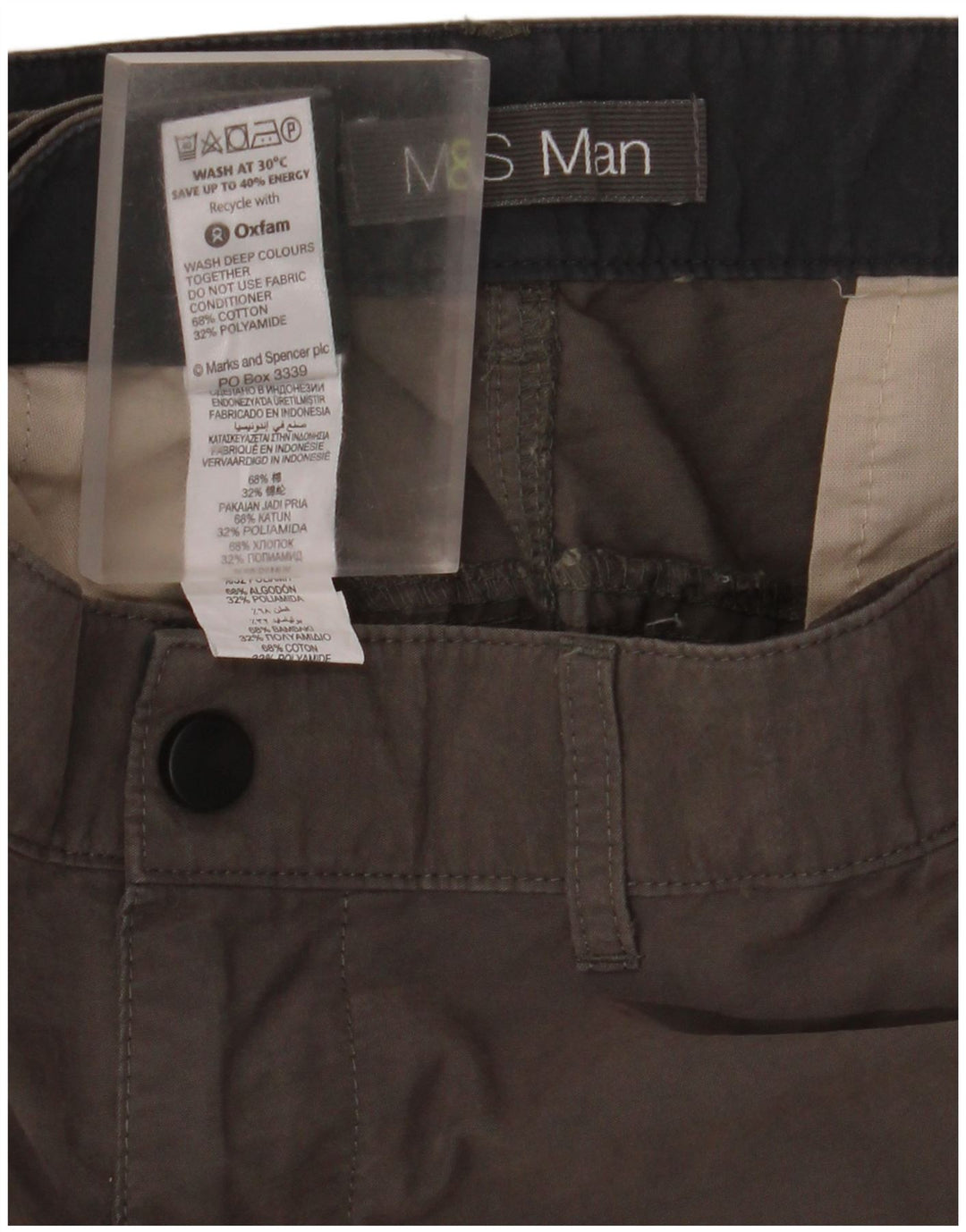 Marks & Spencer Pantalones cortos tipo cargo para hombre W42 2XL Algodón gris