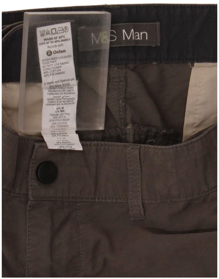 Marks & Spencer Pantalones cortos tipo cargo para hombre W42 2XL Algodón gris