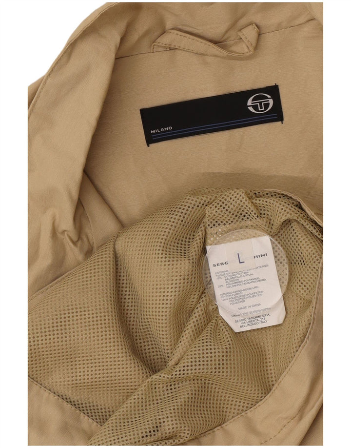 Sergio Tacchini Hombre Chándal Top Chaqueta Grande Caqui Algodón