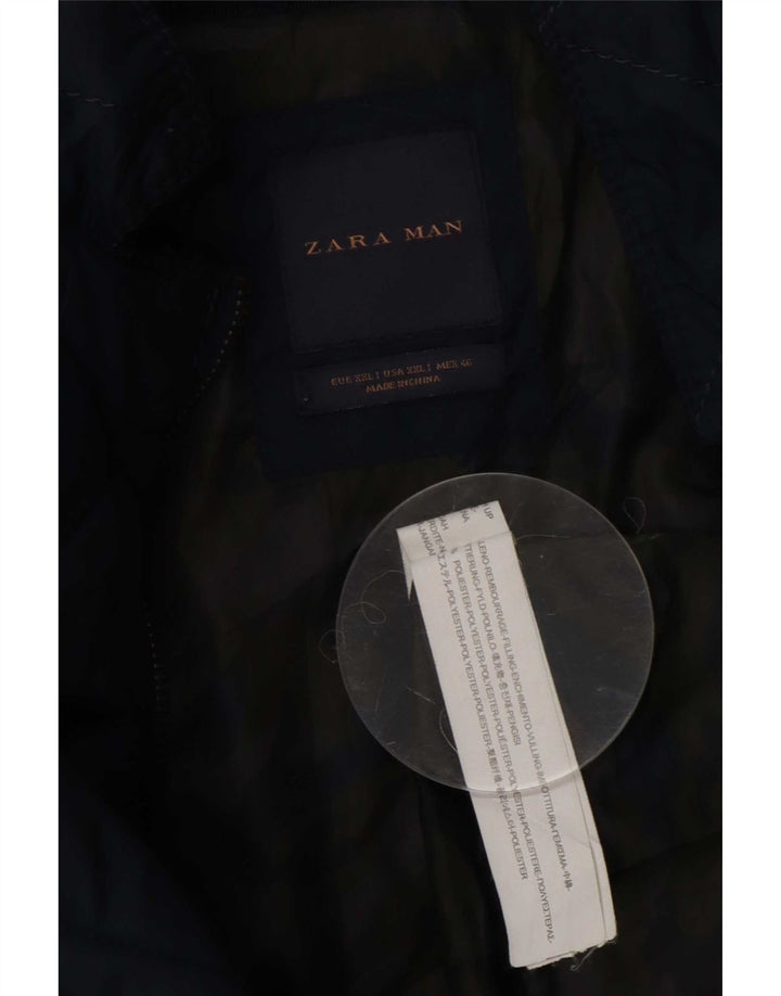 Zara Chaqueta acolchada para hombre UK 44 2XL Azul marino Poliéster