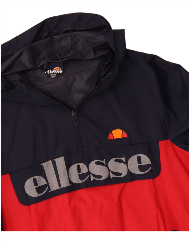 Ellesse Chaqueta anorak con capucha y gráfico para niños 13-14 años Azul marino Colorblock
