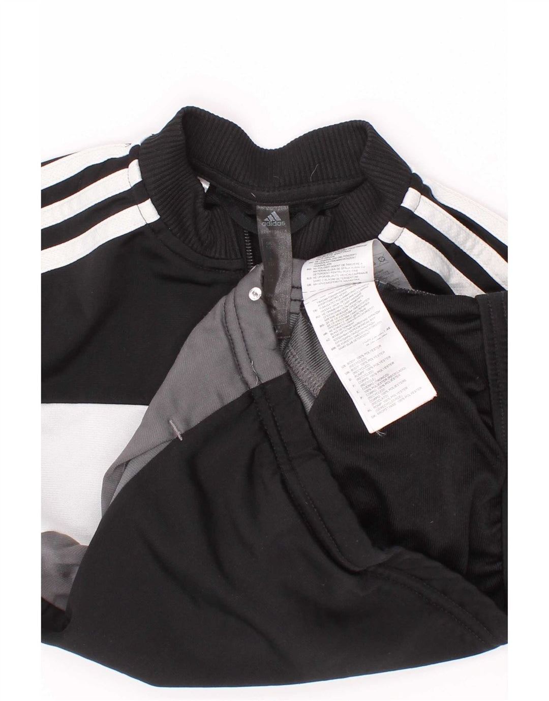 Adidas - Chaqueta de chándal para niño, 5-6 años, color negro, poliéster