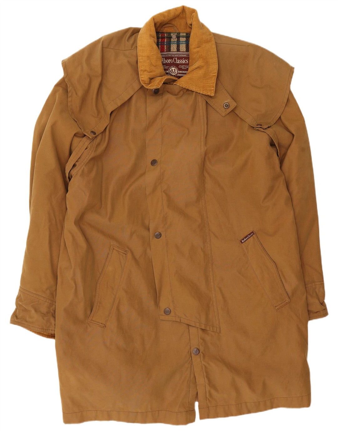 Marlboro Classics Abrigo tipo capa para hombre Reino Unido 40 Grande Algodón beige