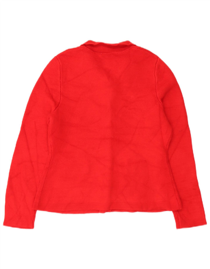 Zara Mujer Cárdigan Suéter UK 12 Medio Viscosa Roja
