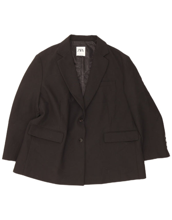 Zara Chaqueta tipo blazer extragrande con 2 botones para mujer UK 6 XS Poliéster negro