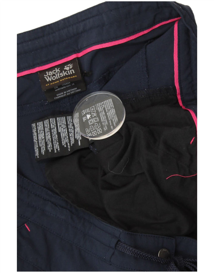 JACK WOLFSKIN Pantalones cortos chinos para mujer UK 16 Large W36 Poliamida azul marino