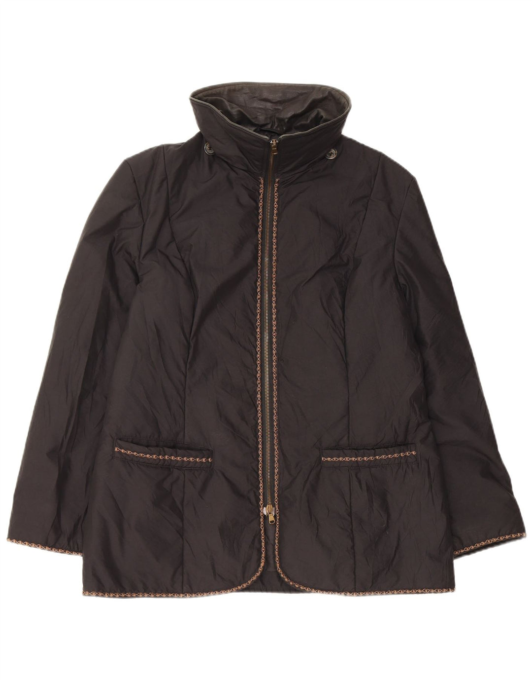 Chaqueta cortavientos vintage para mujer IT 48 XL Poliéster negro