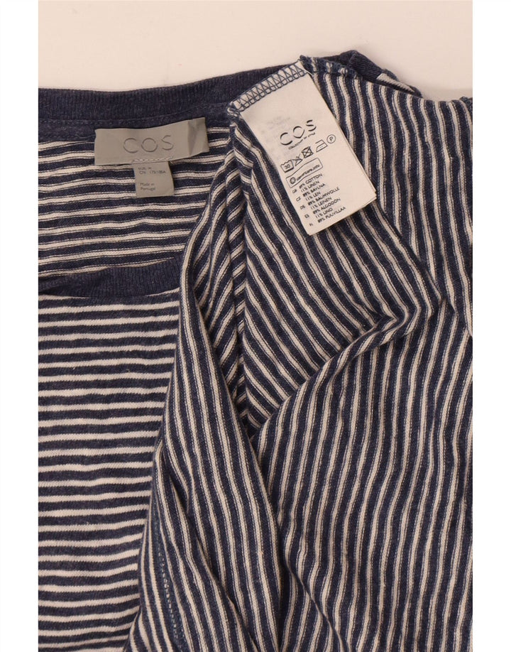 Cos Camiseta para hombre Top Algodón a rayas azul medio