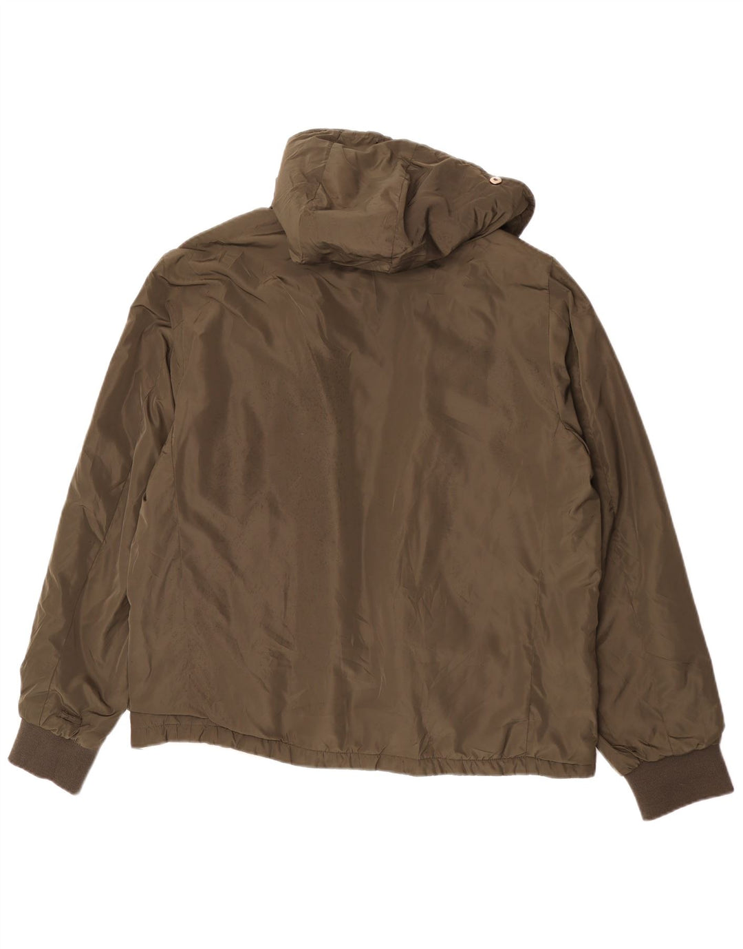 Zara Mens Cazadora Bomber Con Capucha UK 44 2XL Caqui Poliéster