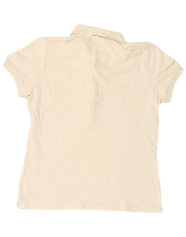 Polo LACOSTE para mujer talla 44 algodón blanco grande
