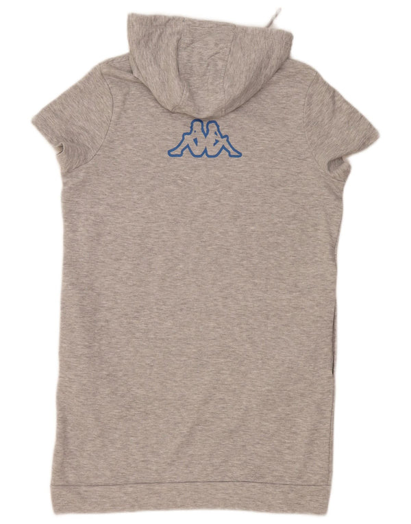 Kappa Vestido con capucha gráfico de manga corta para mujer UK 44 Algodón gris medio