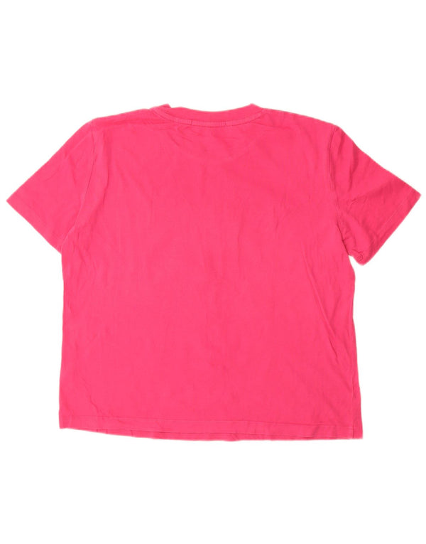 CALVIN KLEIN JEANS Camiseta gráfica para mujer Top UK 40 XL Algodón rosa