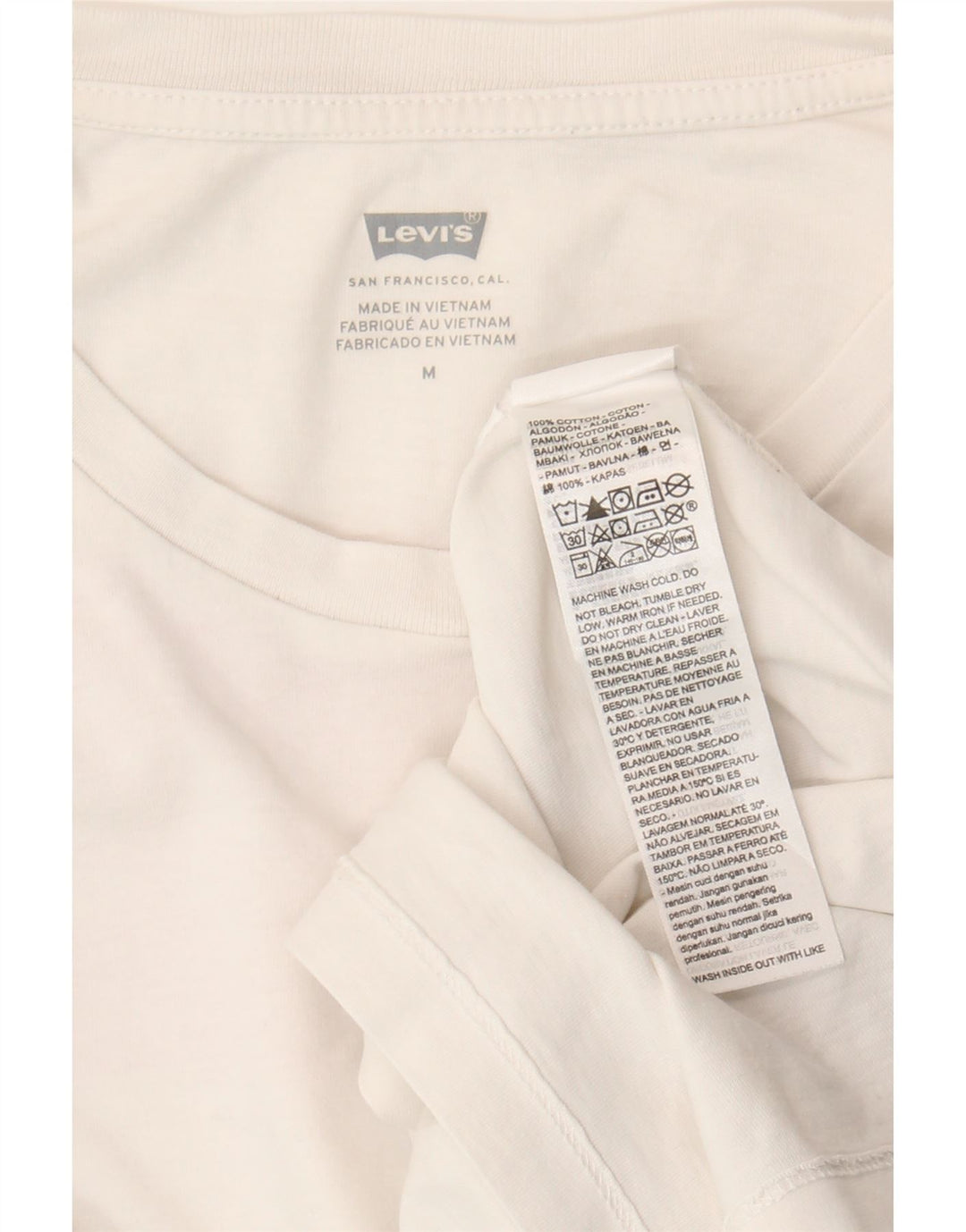 Levi's Camiseta gráfica para hombre Top mediano de algodón blanco