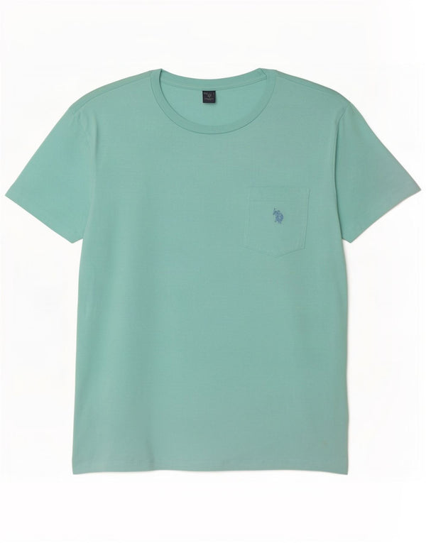 Asociación de Polo de EE. UU. Camiseta Hombre Top Grande Turquesa Algodón