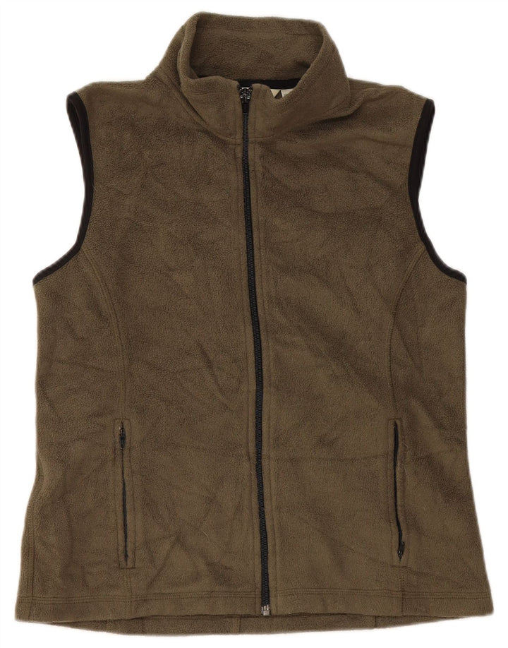 Eddie Bauer Chaleco polar para mujer UK 10 Small Caqui Poliéster
