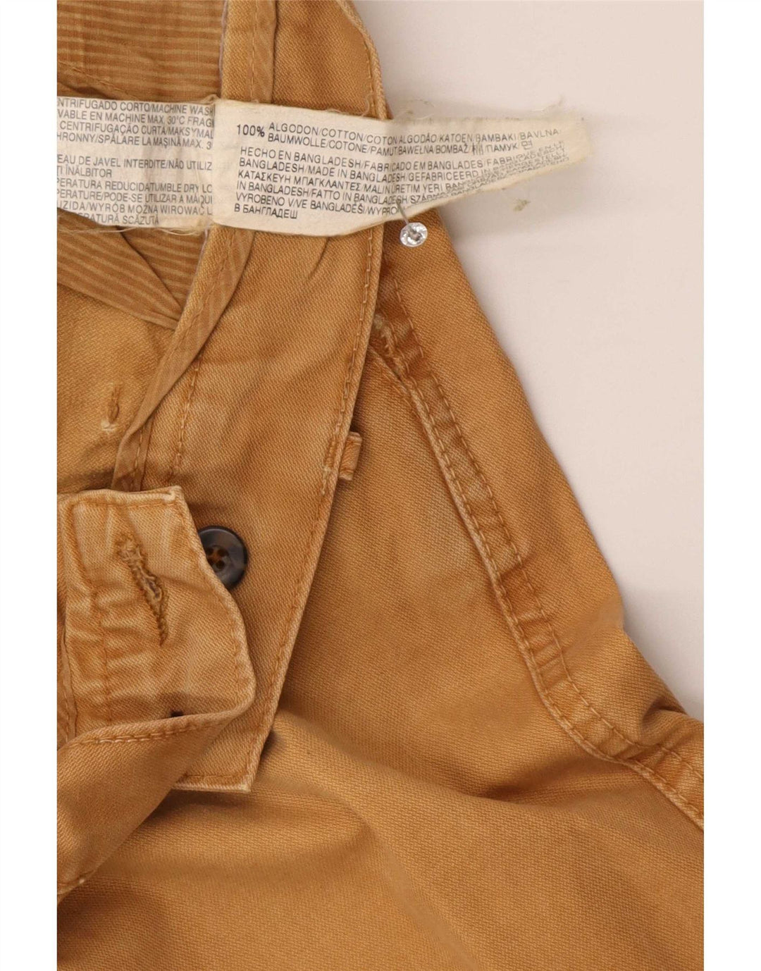 Pull & Bear Pantalón chino ajustado para hombre EU 44 Large W34 L32 Algodón beige