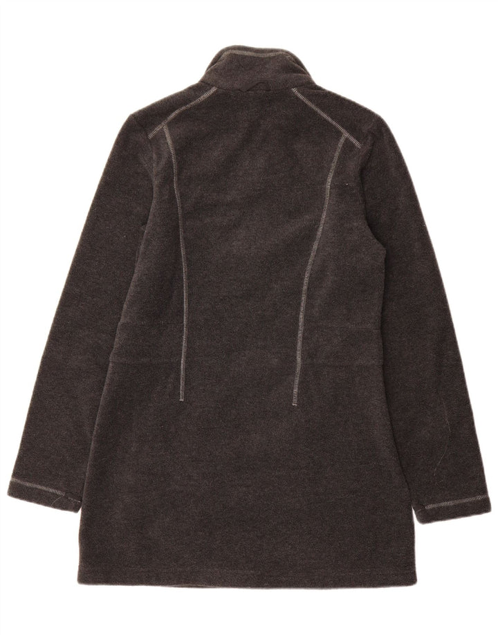 JACK WOLFSKIN Womens Fleece Overcoat UK 10 Small Grey Polyester