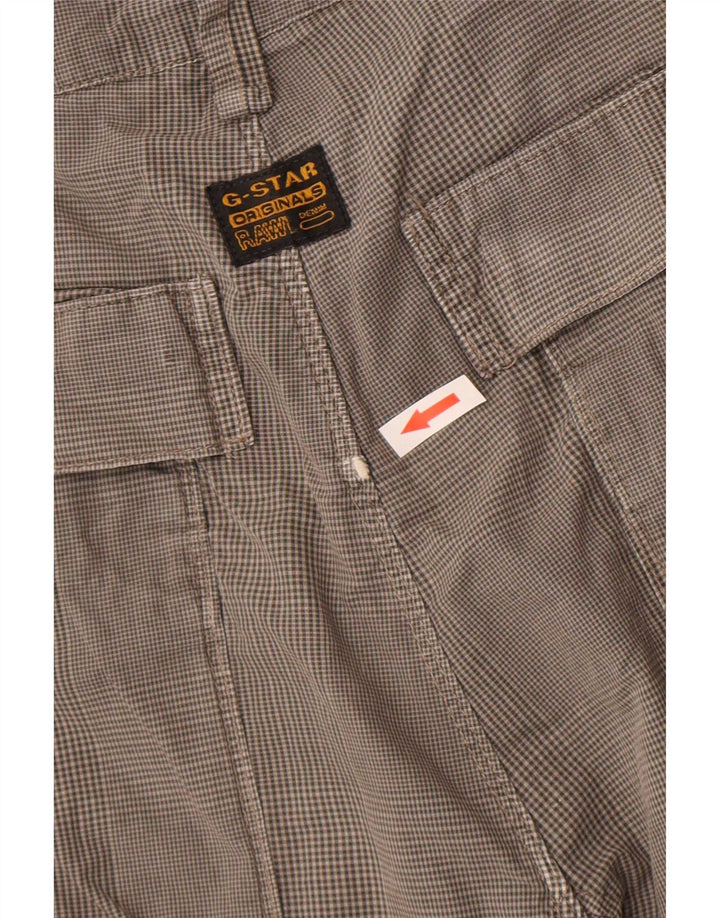 G-Star Pantalones cortos tipo cargo para hombre W34 Algodón a cuadros grises grandes