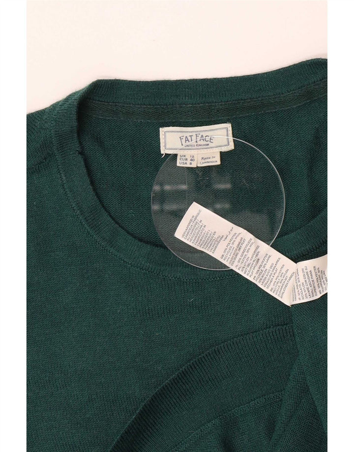 Suéter tipo jersey con cuello redondo para mujer de Fat Face UK 40 Poliéster verde medio