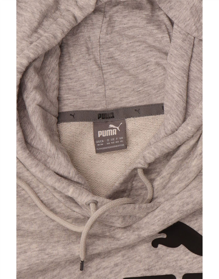 Puma Sudadera con capucha gráfica para mujer UK 12 Gris medio