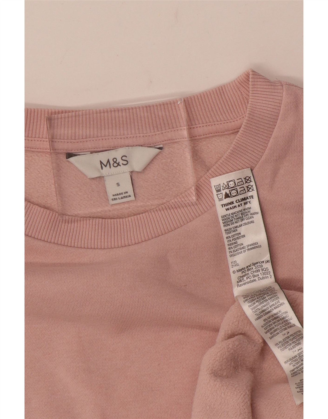 Marks & Spencer - Sudadera extragrande para mujer, talla 10, algodón rosa pequeño
