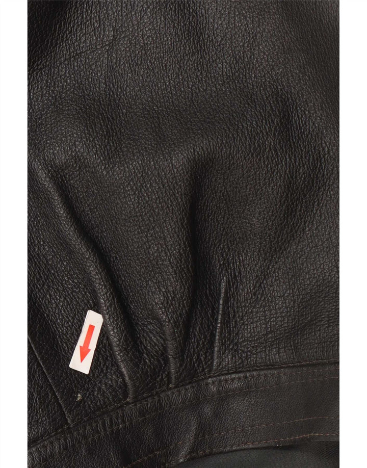 Vintage mujer chaqueta de cuero Reino Unido 14 grande negro