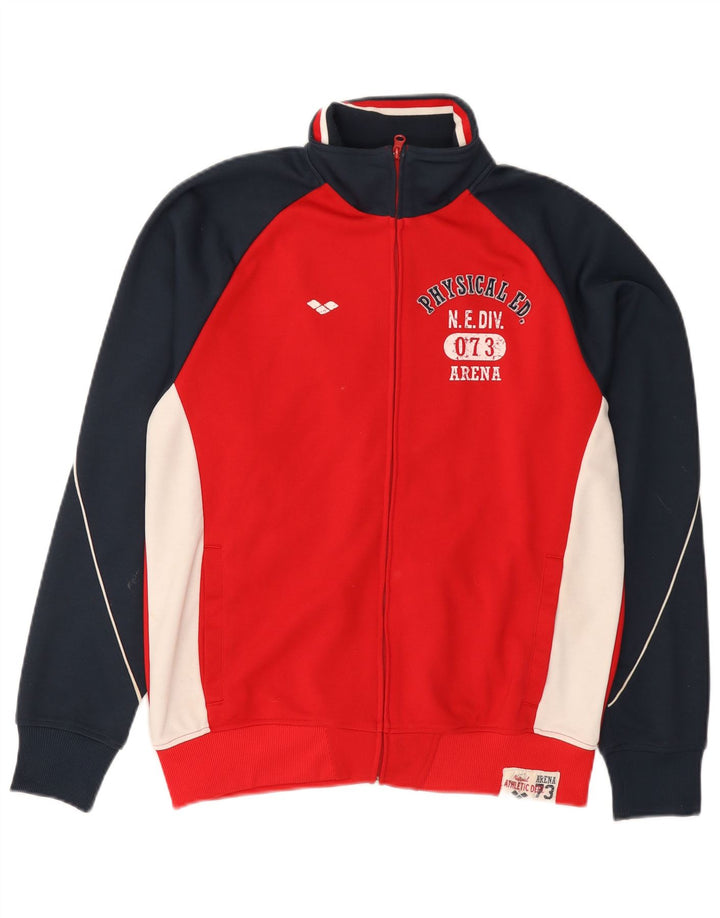Arena Hombre Chaqueta De Chándal Con Estampado Gráfico Poliéster Color Block Rojo Medio