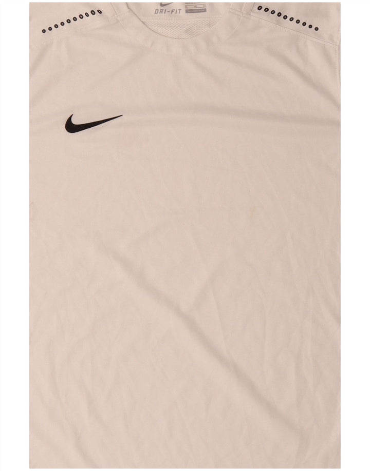 NIKE Camiseta Dri Fit para Hombre Top XL Blanco Colorblock Poliéster