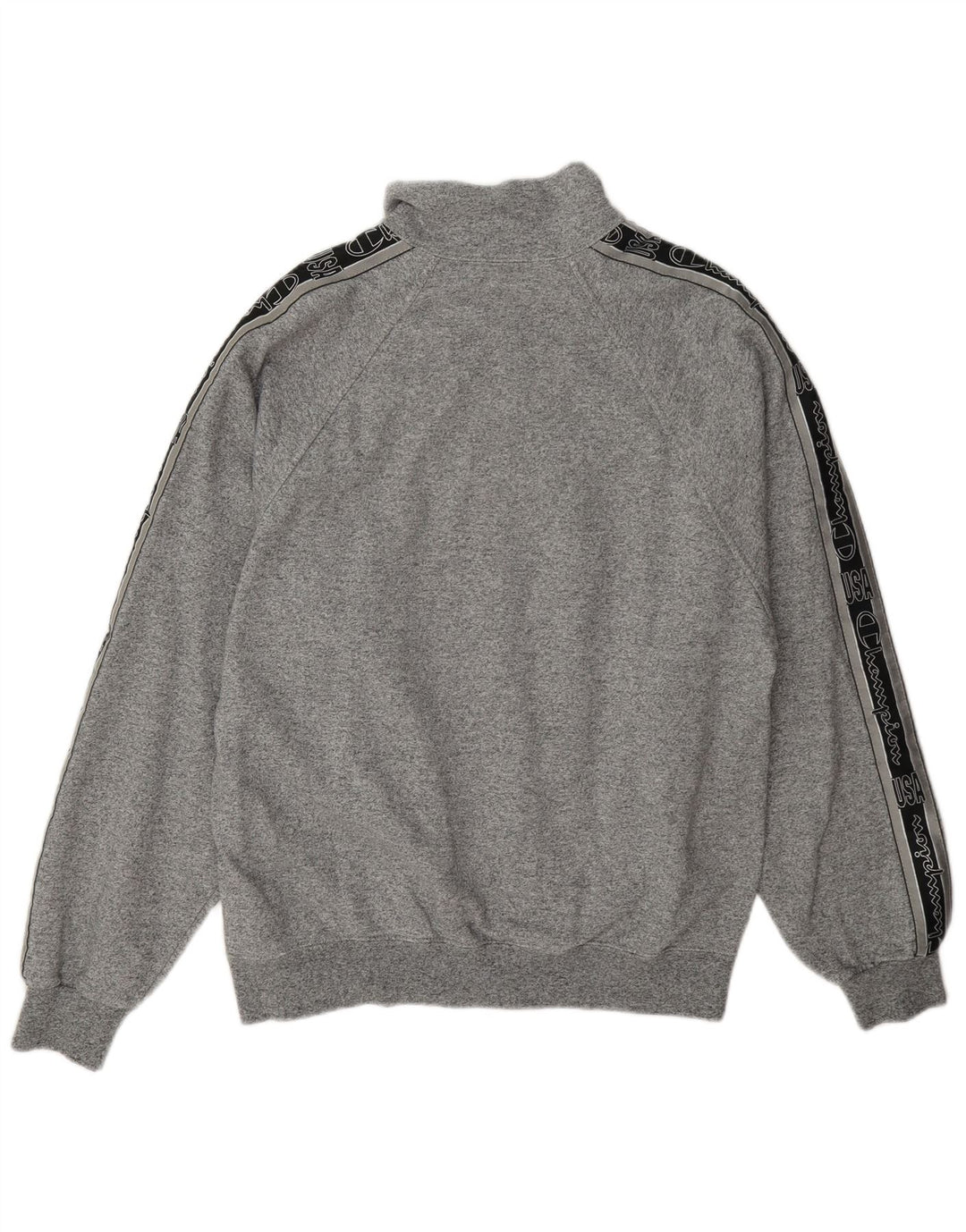 Champion Sudadera Con Cuello Y Cremallera Gráfica Para Hombre Jumper Large Gris Colorblock