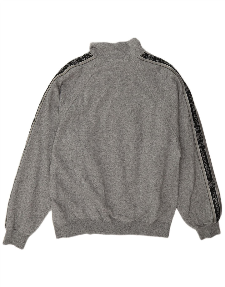 Champion Sudadera Con Cuello Y Cremallera Gráfica Para Hombre Jumper Large Gris Colorblock