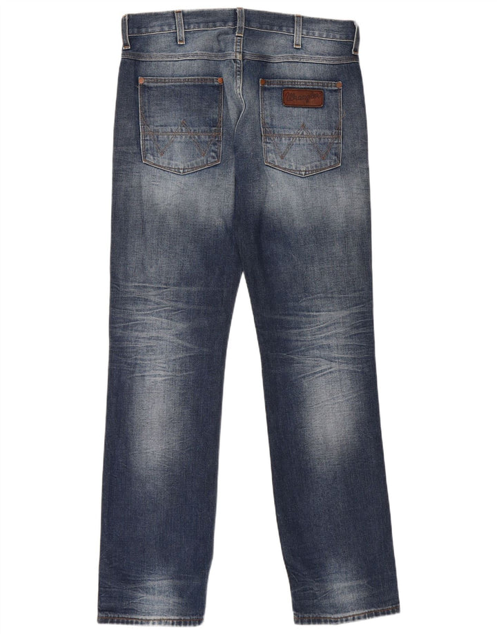 WRANGLER Vaqueros rectos Crank para hombre W33 L34 Algodón azul