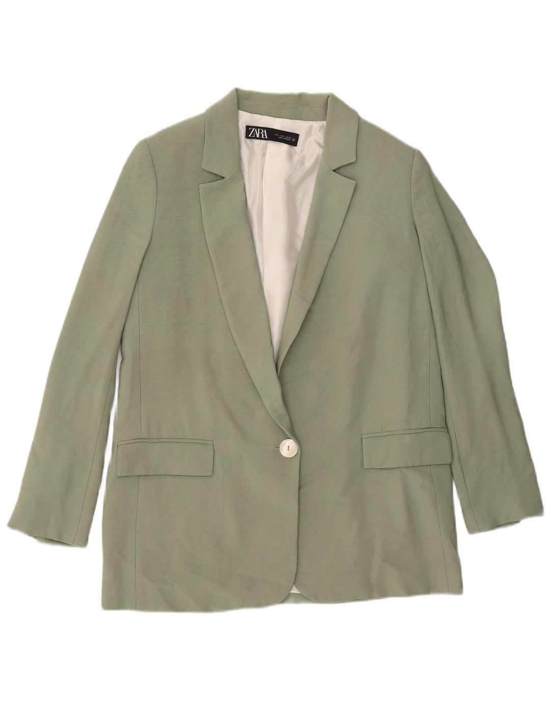Zara Mujer Chaqueta Blazer De 1 Botón UK 10 Small Verde