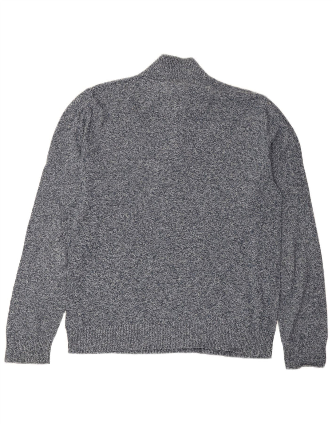Jersey de hombre con cuello y cremallera de algodón moteado en azul medio de Fat Face Clásico