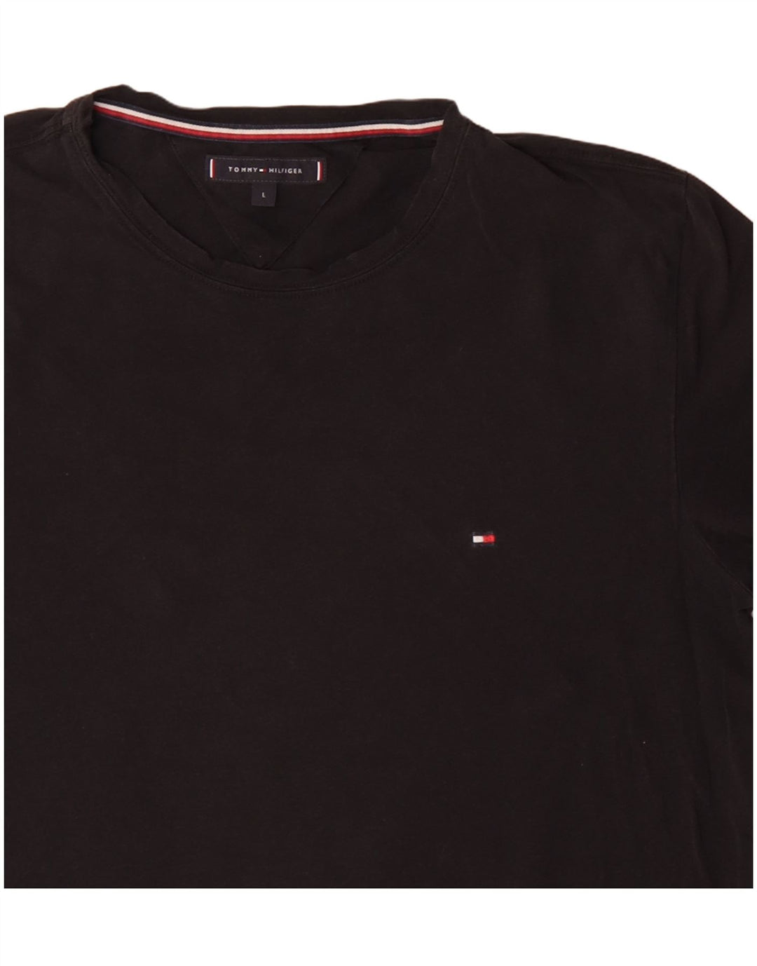 Tommy Hilfiger - Camiseta para hombre, talla grande, algodón negro