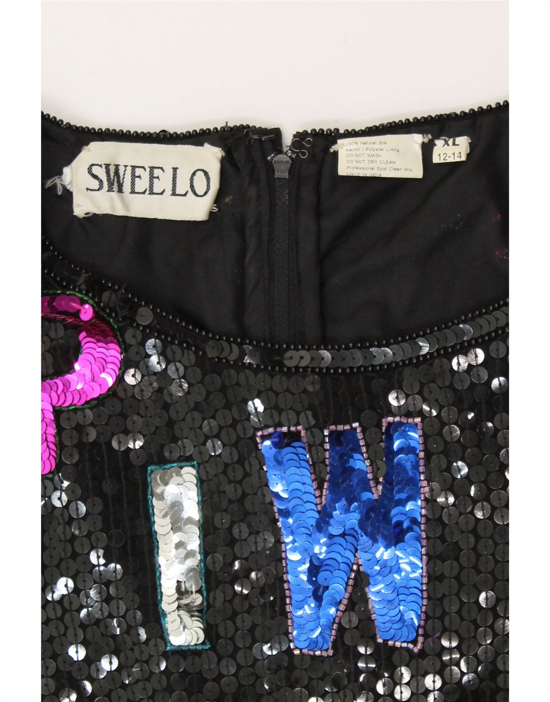 SWEELO Vestido tubo gráfico para mujer UK 18 XL Seda negra