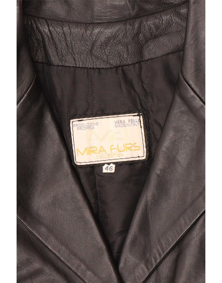 Mira Furs Chaqueta de cuero para mujer IT 46 Cuero negro grande
