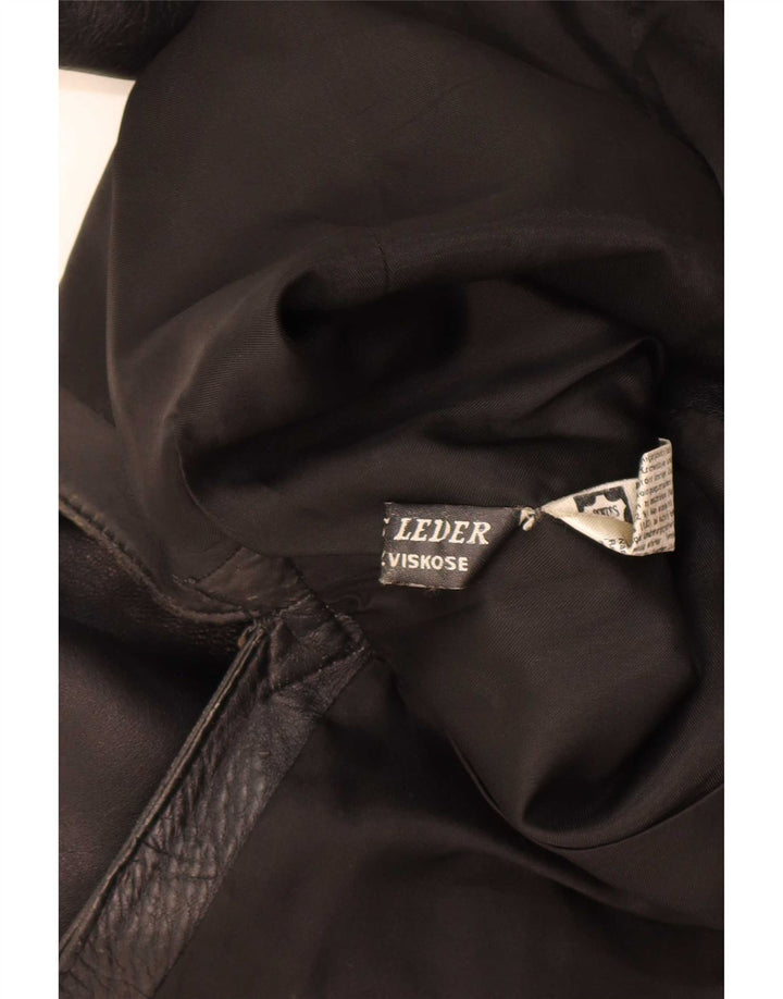 Chaqueta de cuero vintage para mujer IT 42 Medio Negro