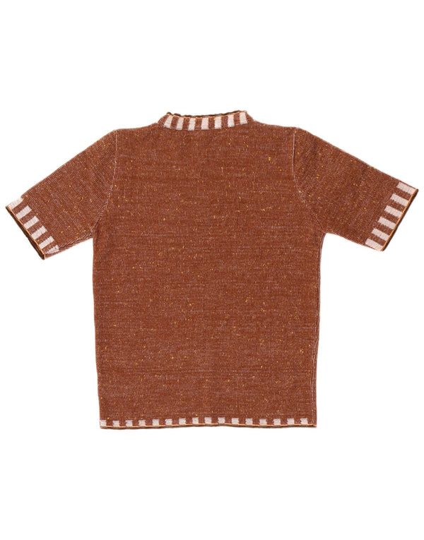 Blusa gráfica vintage para mujer Top IT 44 Poliacrílico a rayas marrón medio
