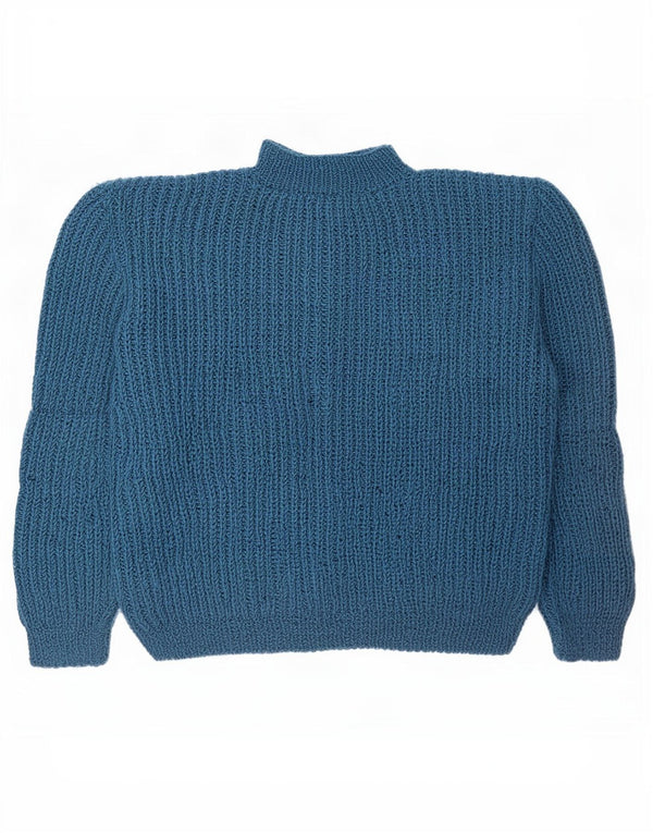 Vintage mujer cuello tortuga jersey suéter Reino Unido 18 XL azul marino