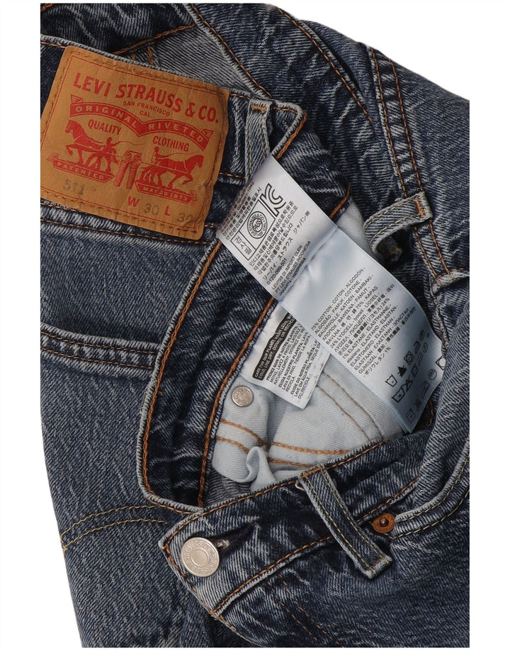 Levi's Hombre 511 Slim Jeans W30 L27 Algodón Azul